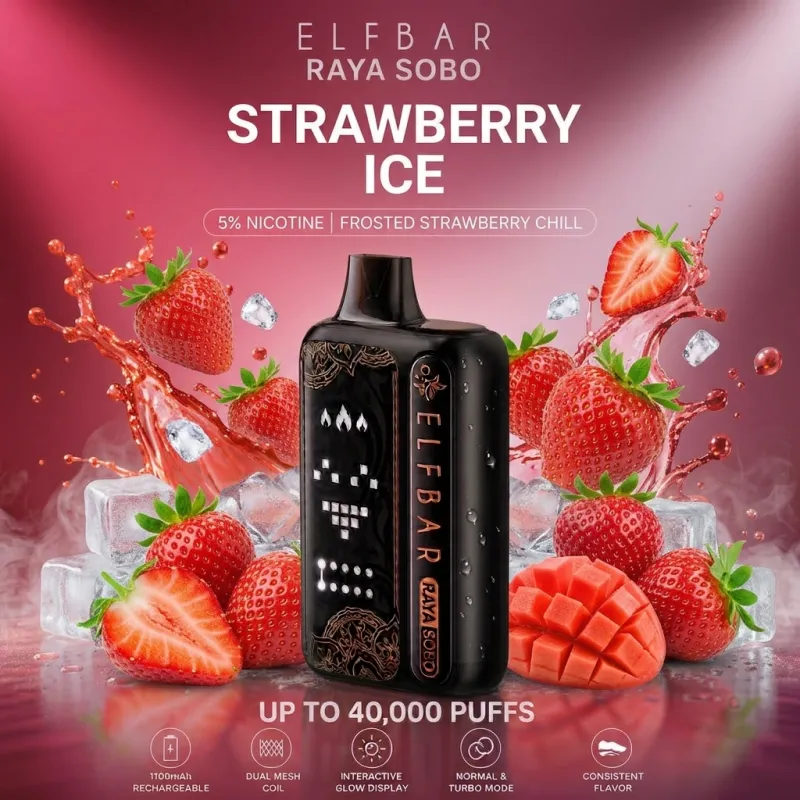 Elf Bar Raya SOBO 40K Puffs – Strawberry Ice